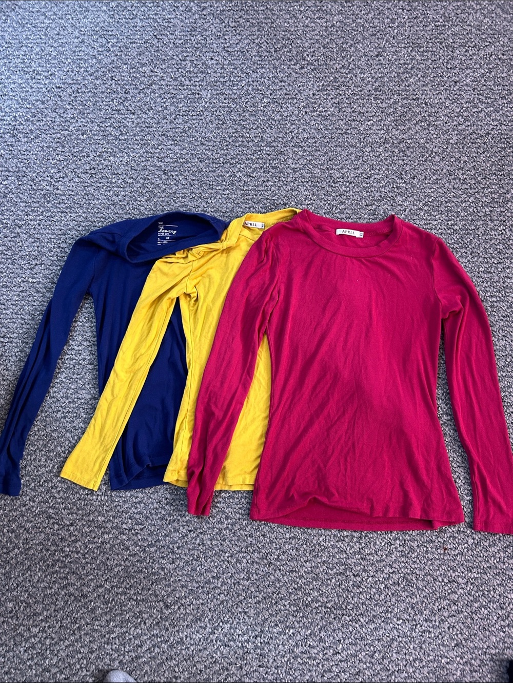 GAP Women's Long-Sleeve Crewneck Tops - Pink, Yellow, Navy